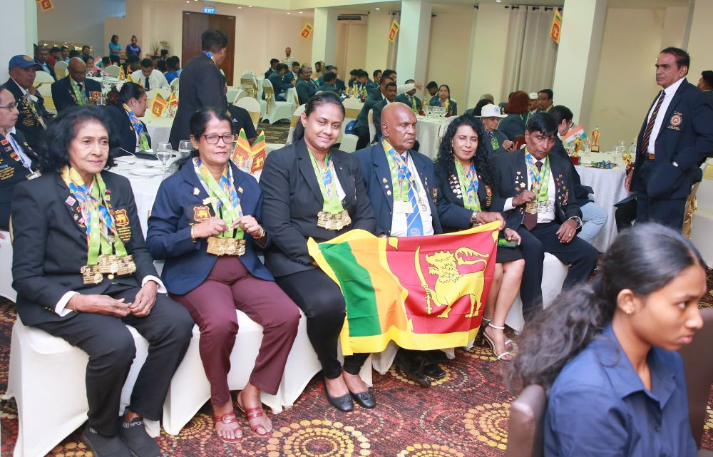 Srilankan Players With Flag SBKF International Games 2024 Sri Lanka